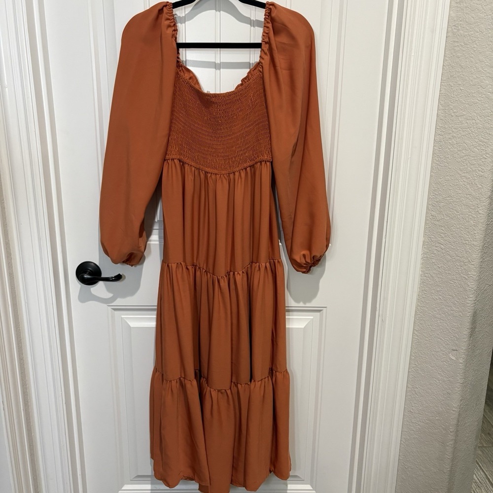 Idem Ditto Milkmaid Dress Womens Med Cottage core Tiered Maxi - Picture 4 of 6